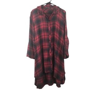 Zara Womens Buffalo Plaid Button Front Shirt Dress Outdoor Classic Preppy